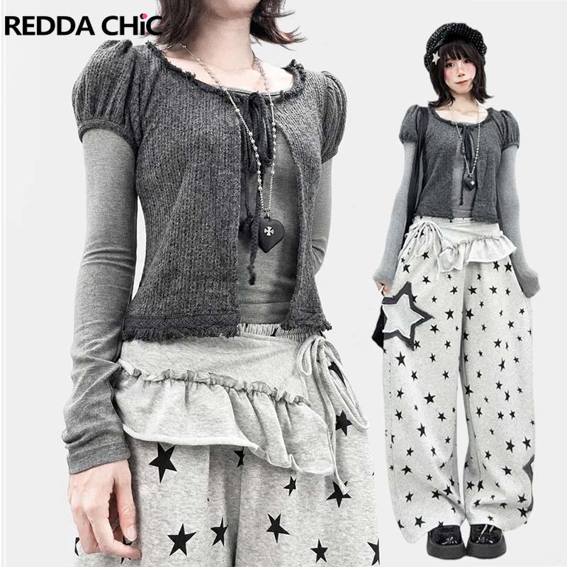 T-Shirts - REDDACHiC Cardigan con maniche a sbuffo,