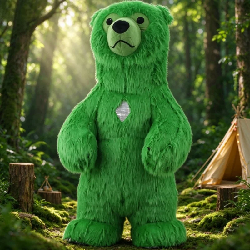 Suits - Costume da Mascotte Gonfiabile Orso Verde