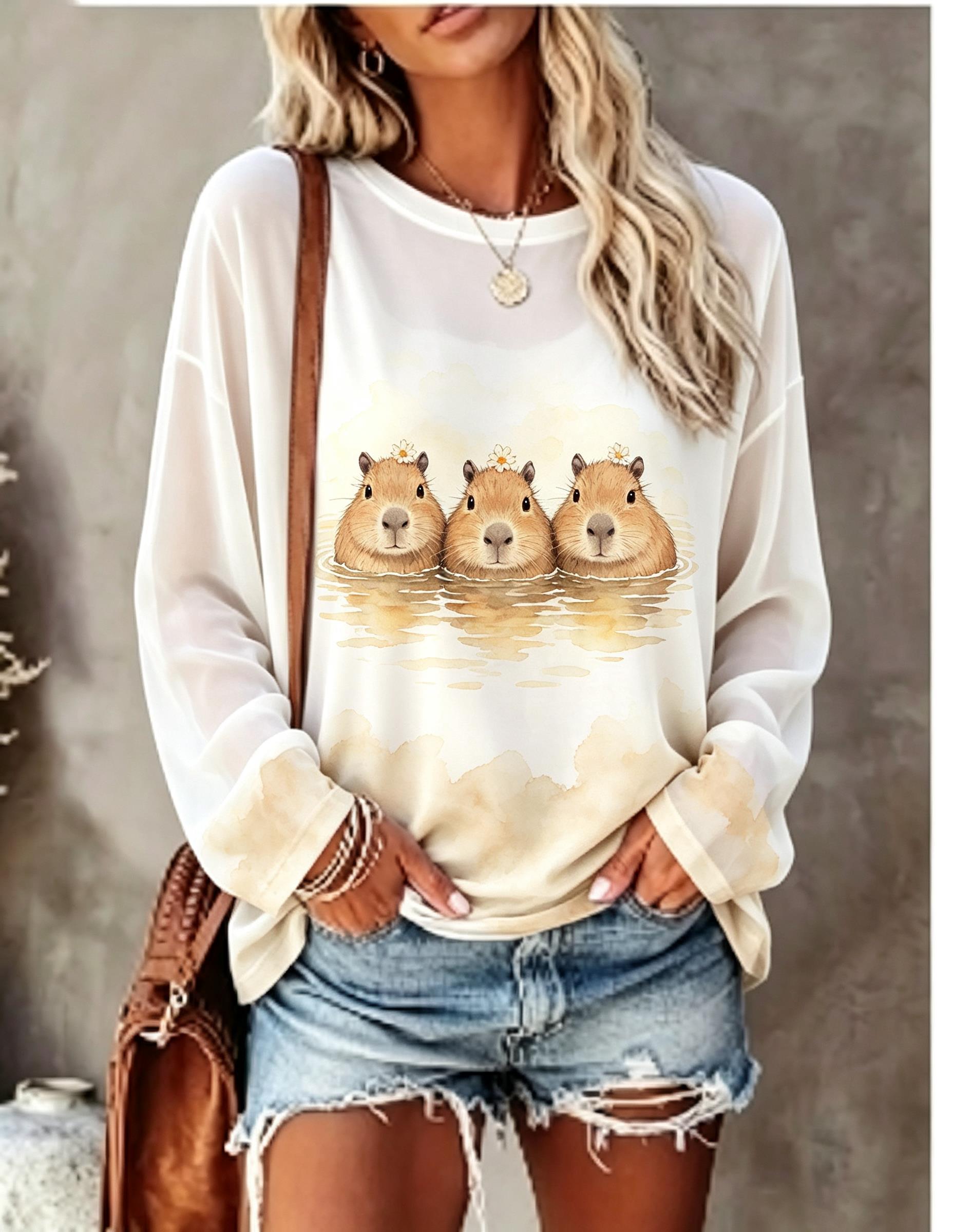 T-Shirts - Maglietta a maniche lunghe da donna,